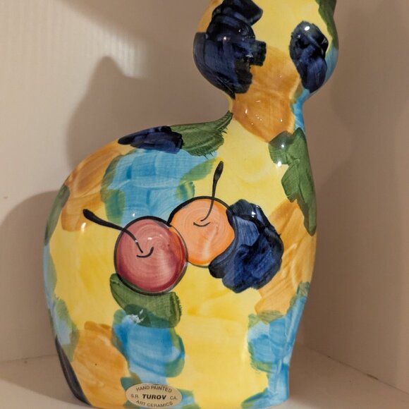 Turov hand painted ceramic Cat - Picture 2 of 4